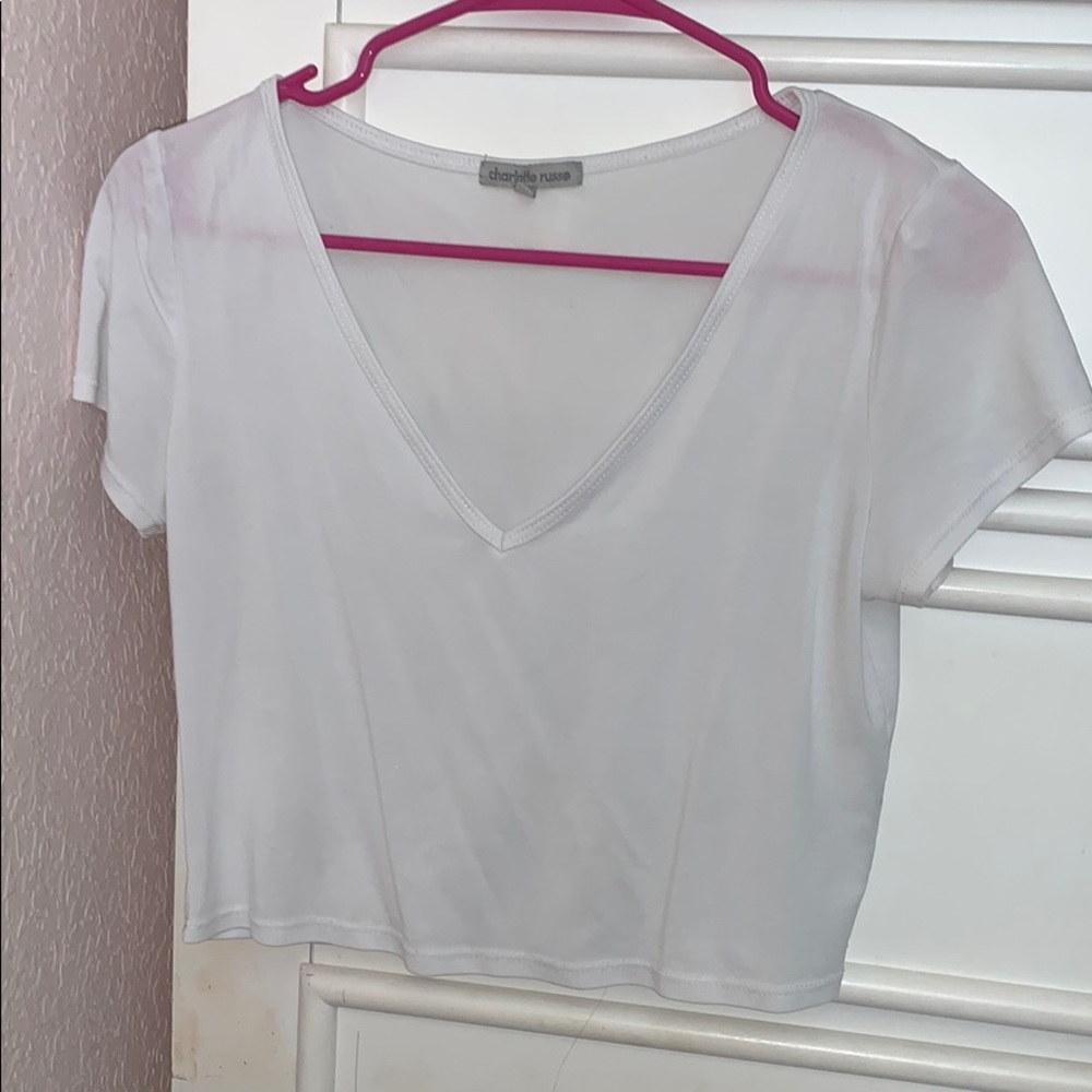 Charlotte Russe v neck crop top